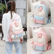 Oxford Cloth Double Shoulder Bag Woman 2022 New Korean Version 100 Hitch Fashion Small Bag Large Capacity Student School Bag Casual Backpack