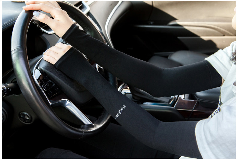 跑男韩国冰丝防晒袖套军训女户外 防紫外线开车手套冰袖臂套袖