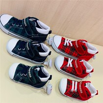 30% off Japan mikihouse green grid red grid One-stage two-stage big childrens toddler shoes Board shoes made in Japan