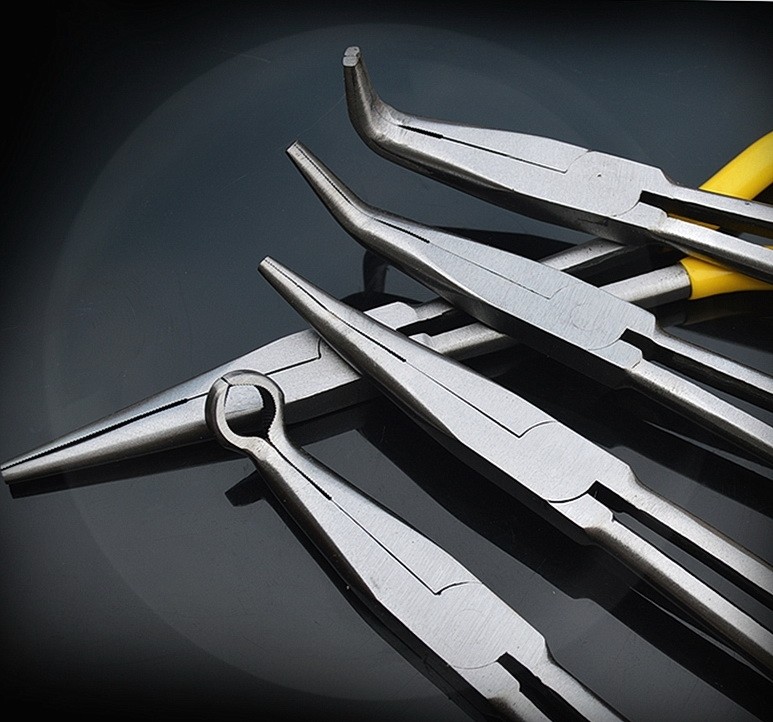 16寸长钳子长嘴款型11寸夹持尖咀钳弯嘴款型弯尖头钳加长尖嘴款型