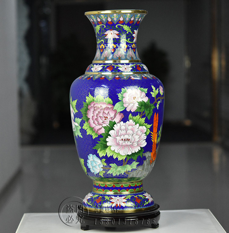 北京景泰蓝花瓶20寸铜胎掐丝珐瑯摆件中式传统工艺花瓶