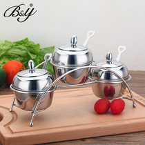304 stainless steel seasoning tank set seasoning bottle salt tank storage household kitchen seasoning box seasoning tank