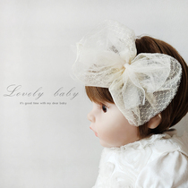 Spring and summer baby head decoration year old baby hair with soft yarn butterfly knot princess haircut baby 100 natural hair flowers