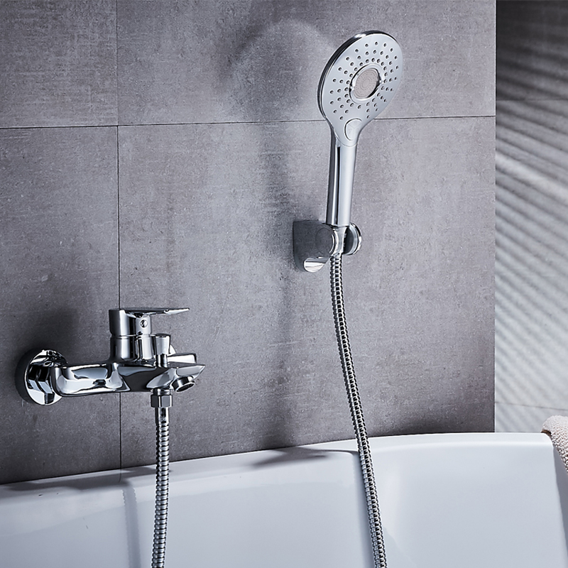 卡贝简易花洒淋浴花洒套装增压手持喷头莲蓬头三联混水阀淋雨龙头