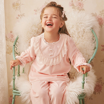 RoseTree Children flannel pajamas Womens autumn and winter girls Coral velvet thickened girls baby home clothes set