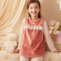 Roosetree Children Waistcoat Girl Autumn Winter Flannel Home Coat With New Warm Baby Vest