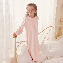 RoseTree Girls Night Dress Autumn and winter flannel Childrens princess Pajamas Little girl Baby Coral Velvet home clothes