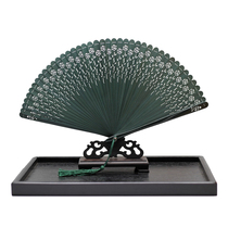 Full bamboo fan Japanese-style engraving engraving paint Ancient style classical handmade mini Chinese style rose craft gift folding fan