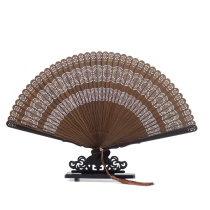 Chinese style all bamboo fan hollow carving carving ancient style classical ladies craft fan Japanese style small folding fan shooting