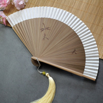 Dragonfly And Paper Fan Day Style Folding Fan Pure Color 6 Inch Retro China Wind Classical Qipao With Folded Gift Fan