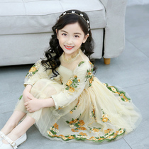 Girls autumn dress 2021 new childrens clothing Spring and Autumn long sleeve skirt Korean version of foreign style little girl princess dress