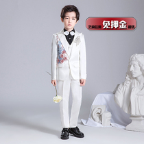 Rental boy white suit boy host high-end suit suit male baby catwalk personality atmospheric dress
