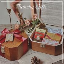 Bridal gifts Ins wind vintage wooden box Creative and practical wedding box Wedding gift small gift empty box Birthday