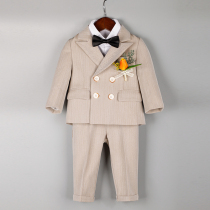 Boy suit babys birthday celebration double-row clothes dress boy wedding flower suit