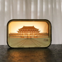 iQ MAX National tide Beijing characteristic mini creative wooden touch switch Forbidden City night light Cultural and creative gift gift