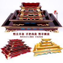 Handlebar meat trays Mongolian specialities roast lamb legs trays Mongolia Baumont buffet dining with solid wood pallets