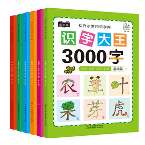 全套6本学前识字大王3000字幼小衔接一日一练幼儿园大班中班小班1年级3456岁幼升小看图识字神器幼儿象形字儿童启蒙早教