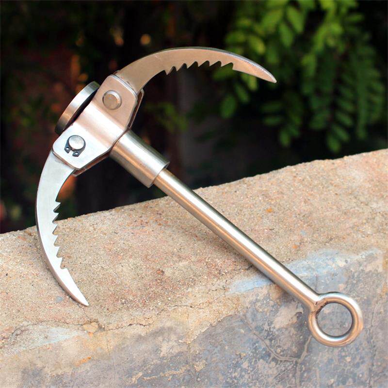 户外登山绳勾爪 钢登山爪 四角飞虎爪 户外求生攀岩钩 新款带齿版