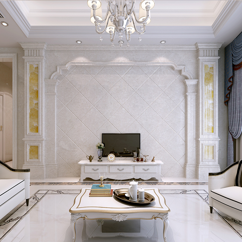 简欧大理石电视墙