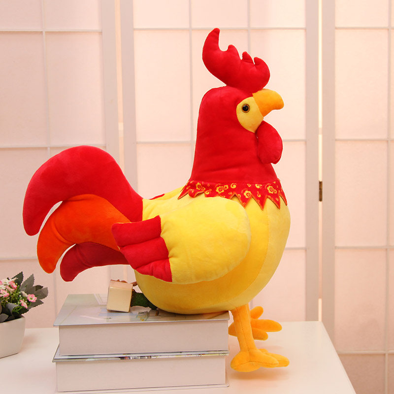 鸡年吉祥物毛绒玩具大公鸡抱枕公仔玩偶布娃娃儿童生日礼物送女生