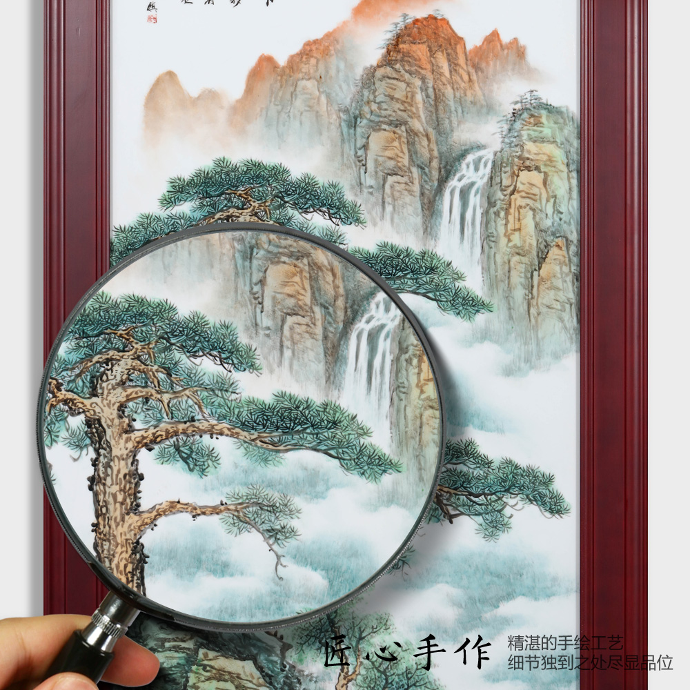 Jingdezhen ceramics hand - made new adornment see colour loose to meet the world porcelain plate painting Chinese style living room porch portrait paintings