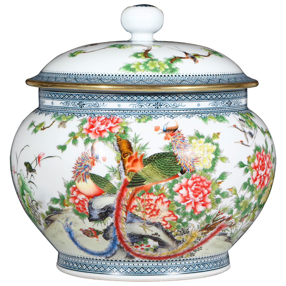 Archaize of jingdezhen ceramics enamel decorated rich orb open jar large caddy fixings Chinese style household act the role ofing is tasted