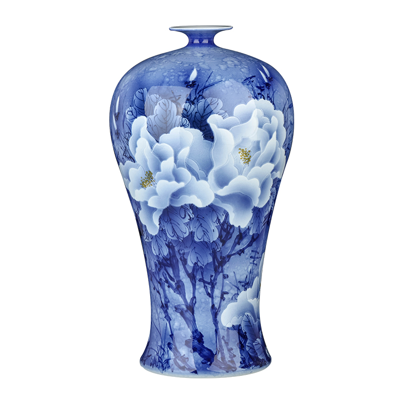 Jingdezhen ceramics hand - made vases, flower arranging carving furnishing articles of Chinese style household living room TV cabinet decorative arts and crafts