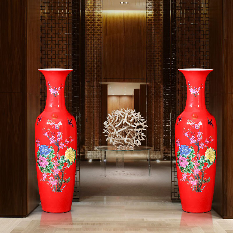 Beaming Chinese jingdezhen ceramics of large vase extra large hotel in the sitting room porch retro furnishing articles