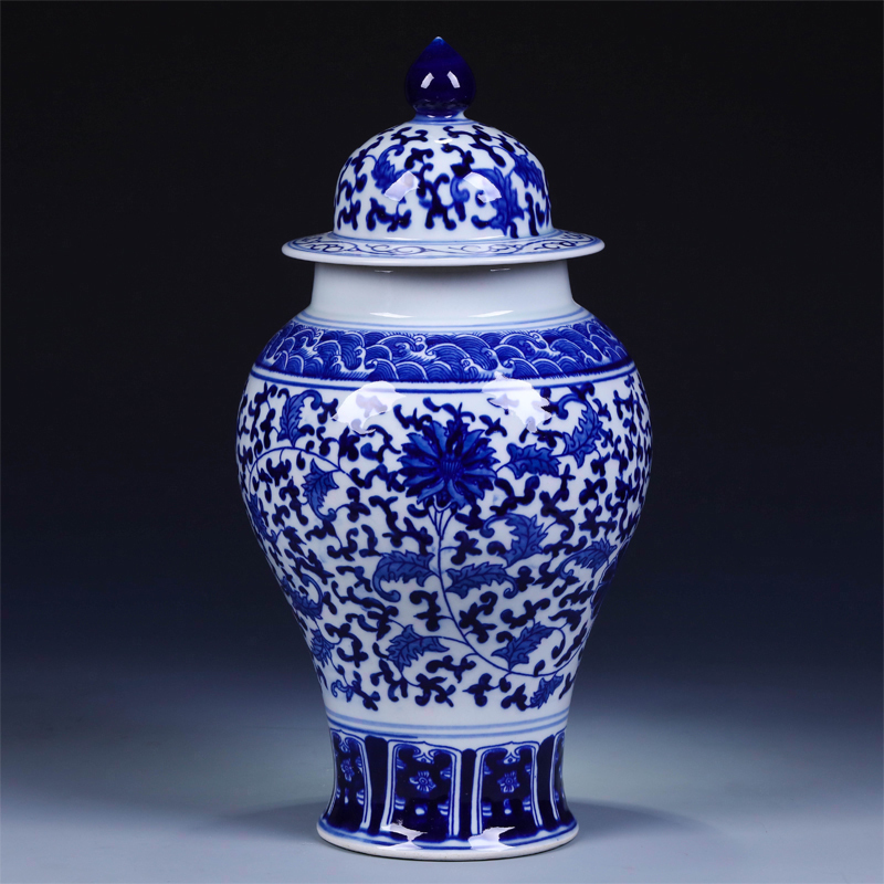 Jingdezhen ceramic vases, flower receptacle furnishing articles archaize the general pot of blue and white porcelain vase home sitting room fashion accessories