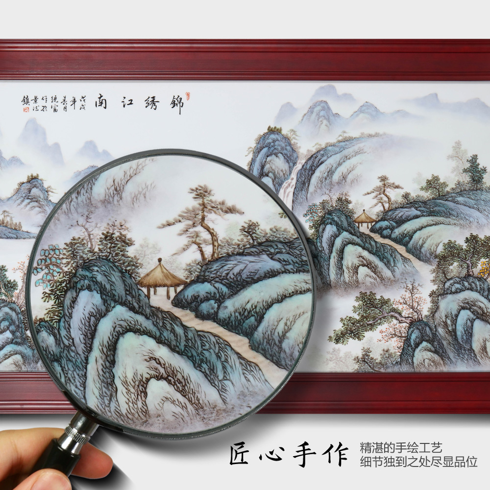 Jingdezhen ceramics porcelain plate painting the living room of Chinese style household adornment bedroom porch corridor corridor wall hang a picture