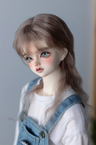 (Clicking Planet) bjd doll wig 3 cent mohair long wolf tail daily style