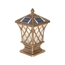 Solar pillar lamp Outdoor wall gate pillar courtyard wall lamp Waterproof outdoor European garden villa garden lamp
