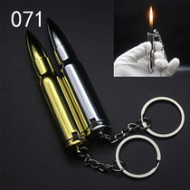 Metal bright chrome imitation sniper gun bullet model pendant Grinding wheel open flame Bright pointed extended bullet lighter