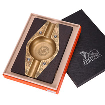 LUBINSKI LUBINSKI accessories creative metal pure copper carving chicken wings solid wood household cigar ashtray gift