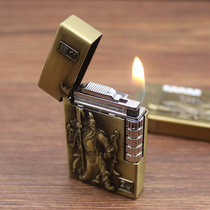 Metal color big relief Guan Gongyun long Yiqi fine piano sound jingling sound jingle lighter old-fashioned sideslip starter