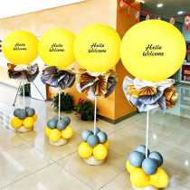 Yellow 36-inch telescopic pole balloon column 4s store car store shopping mall celebration atmosphere layout decoration opening activities