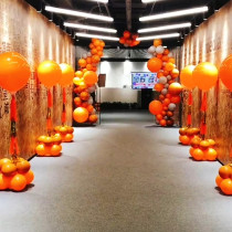 Promotion banquet Orange air balloon column birthday party event layout festival opening shop celebration mall decoration