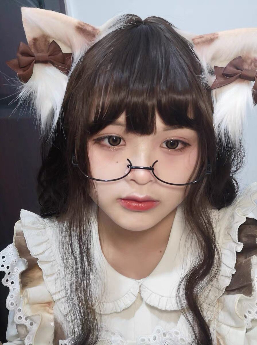 下半框眼镜框二次元日系女装饰网红同款ins凹造型cos动漫软妹萌妹
