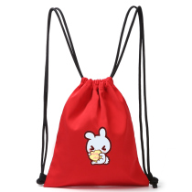 Cute rabbit corset pocket pull-out backpack travel small bag drawstring simple light backpack Oxford cloth bag