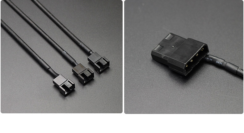 机箱风扇转接线 大4p电源4d接口转小3pin 4pin 针风扇背线延长线