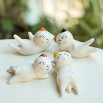 Cat tableware groceries home furnishings ceramic small white cat chopsticks ceramic chopsticks cat ornaments gift