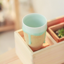 Jingdezhen ceramic tea cup ceramic cup tea set flow glaze overflow mouth Tea Cup Cup handmade