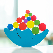 Wooden Moon Balance Building Blocks Children Puzzle color laminated Leaps Tower Toys Desktop Games Stack Leaps