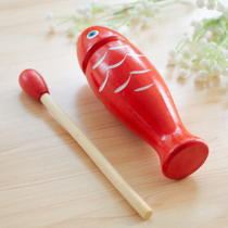 Puzzle wooden fish-shaped wooden fish wooden childrens percussion instrument red wooden fish toy sound tube music toy