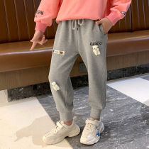 Girls casual pants autumn 2021 new autumn childrens clothing foreign spring and autumn girls trousers