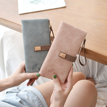 2021 new fashion Korean ins simple large-capacity personality zipper small fresh long wallet female student tide