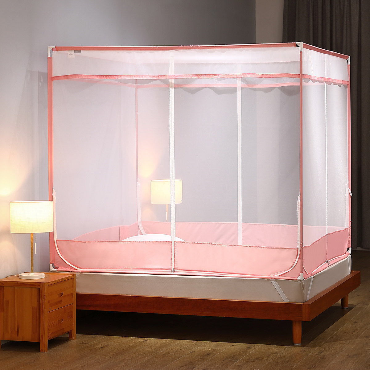 水星家纺俪悦坐床式蚊帐家用防蚊罩帐防摔儿童1.5/1.8m 床上用品