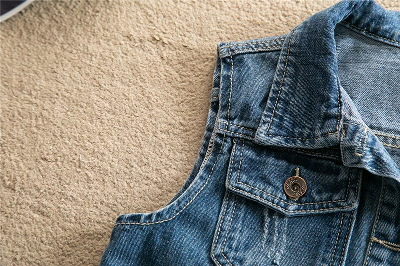 Mới mùa xuân và mùa hè năm 2021 mới áo vest denim dài giữa áo khoác của phụ nữ lưới màu đỏ tua rua lỗ cỡ lớn áo vest dài - Áo vest