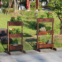 Anti-corrosion Wood multi-layer outdoor floor ladder flower stand balcony shelf flower pot shelf green flower living room layout