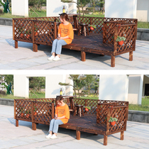 Outdoor balcony anticorrosive wood floor garden tatami step courtyard leisure solid wood platform landscape combination platform